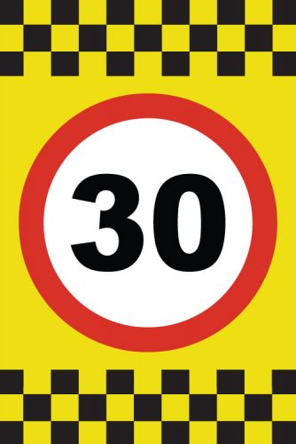 30 MPH Speed Sign Sticker - A4